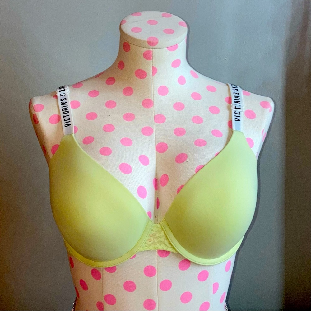 Victoria’s Secret T-shirt Lightly Lined Demi Bra in Lime Green size 36C